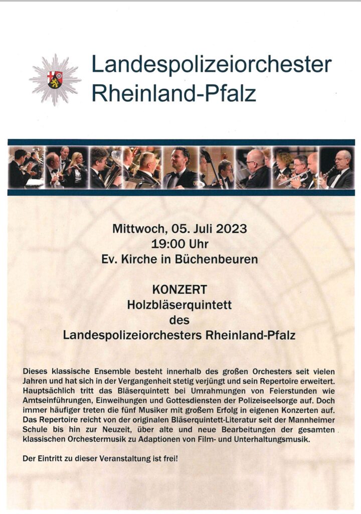 Konzert des Holzbläserquintett des Landespolizeimusikorchesters Rheinland-Pfalz